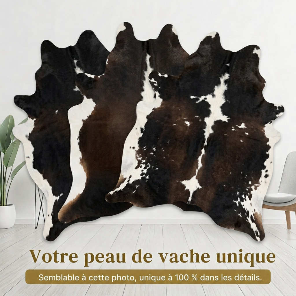 Peau de vache Hereford brun foncé et blanc - image 6