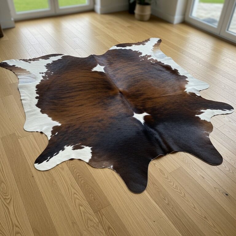 Peau de vache brune et blanche