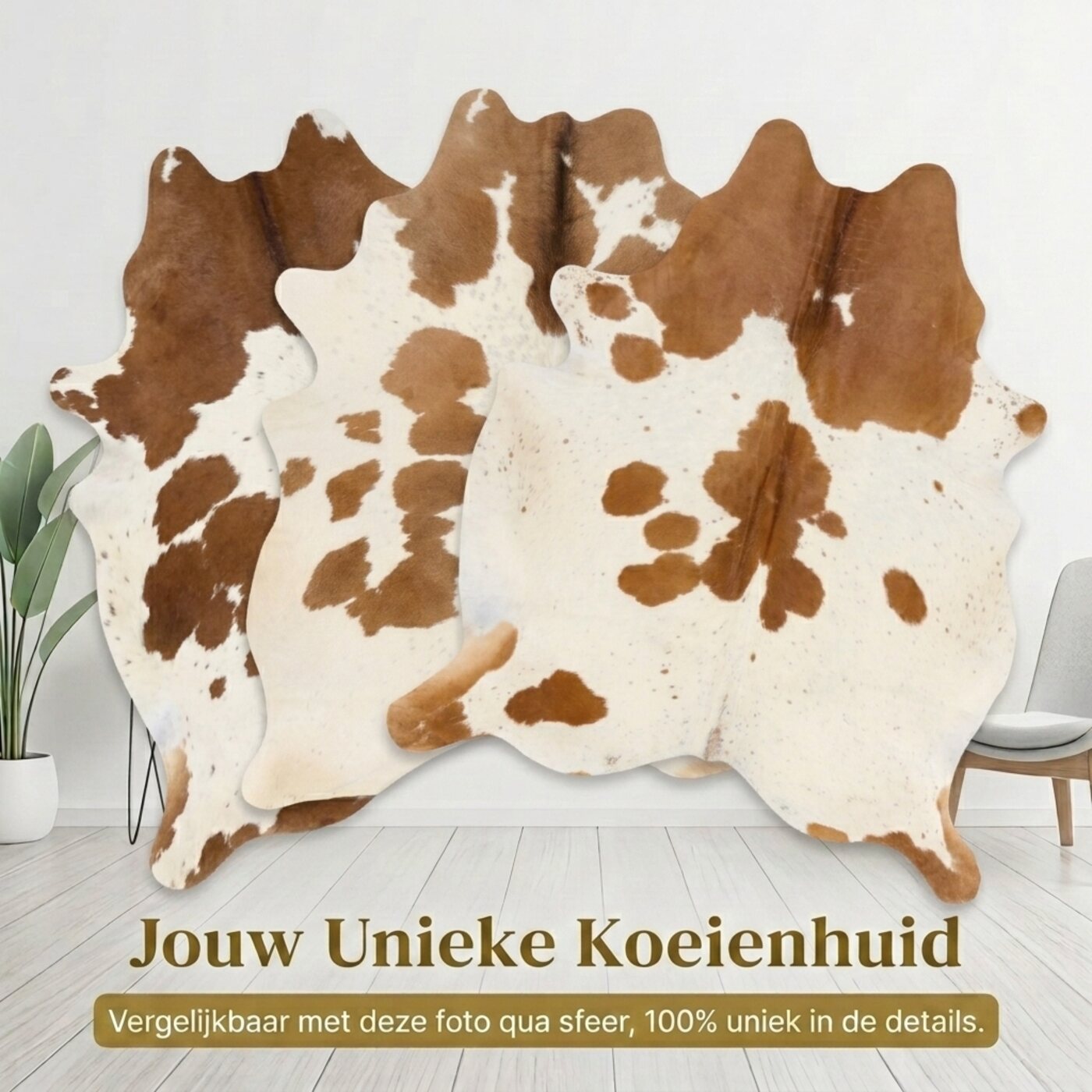 Peau de vache Brun et blanc tacheté - image 6