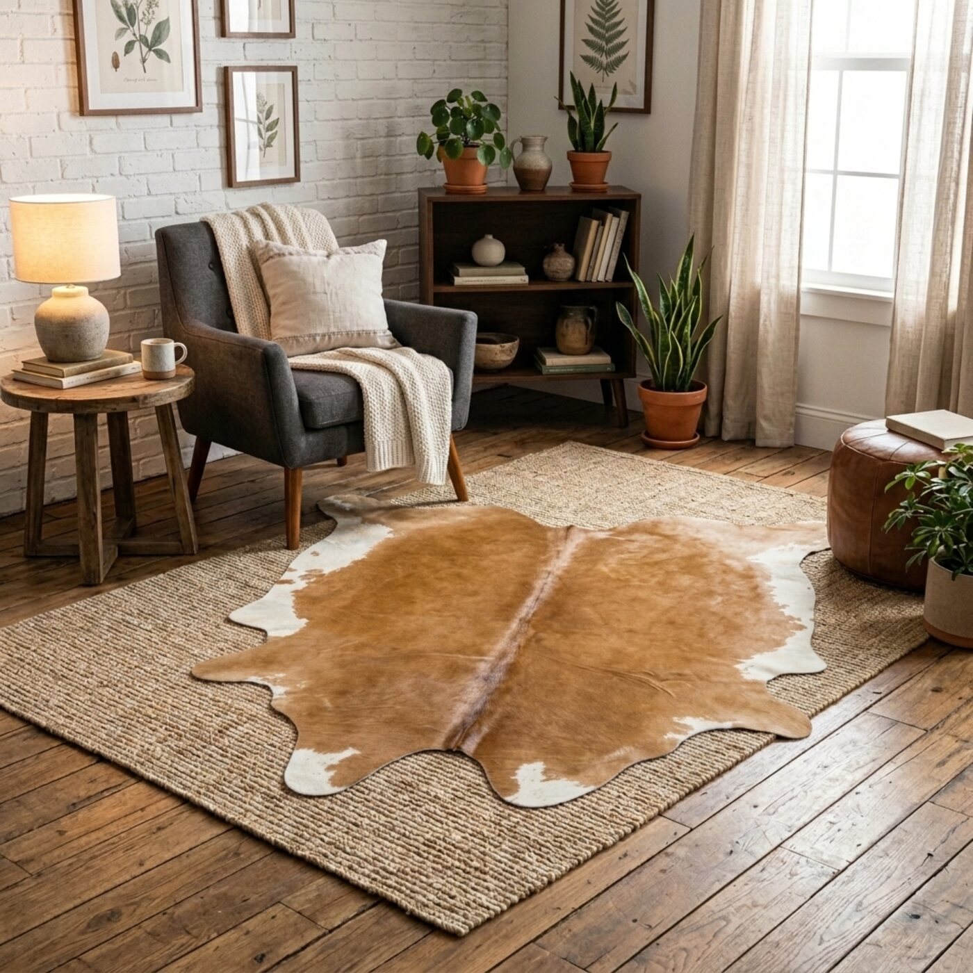 Peau de vache Hereford brun et blanc - image 1