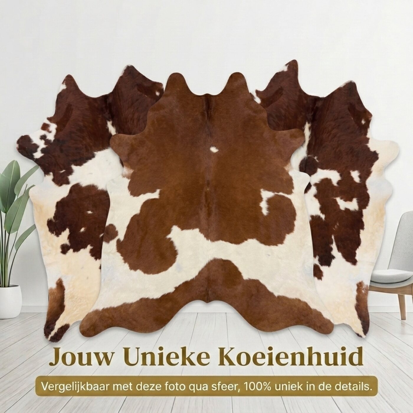 Peau de vache Brun roux et blanc tacheté - image 6