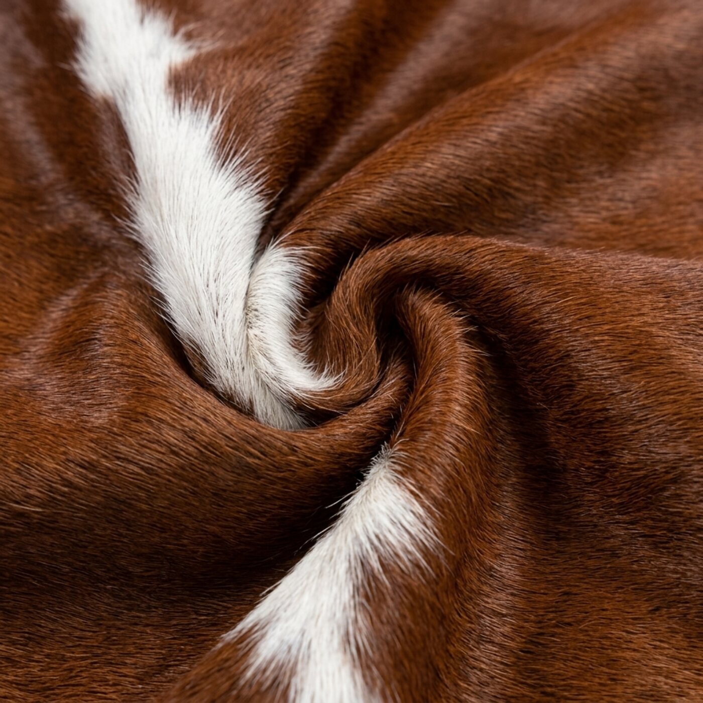 Peau de vache Hereford brun roux et blanc - image 5