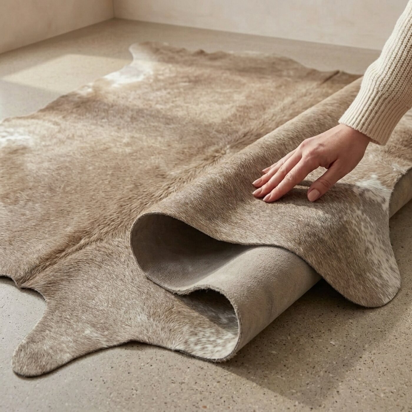 Peau de vache Taupe chiné - image 4
