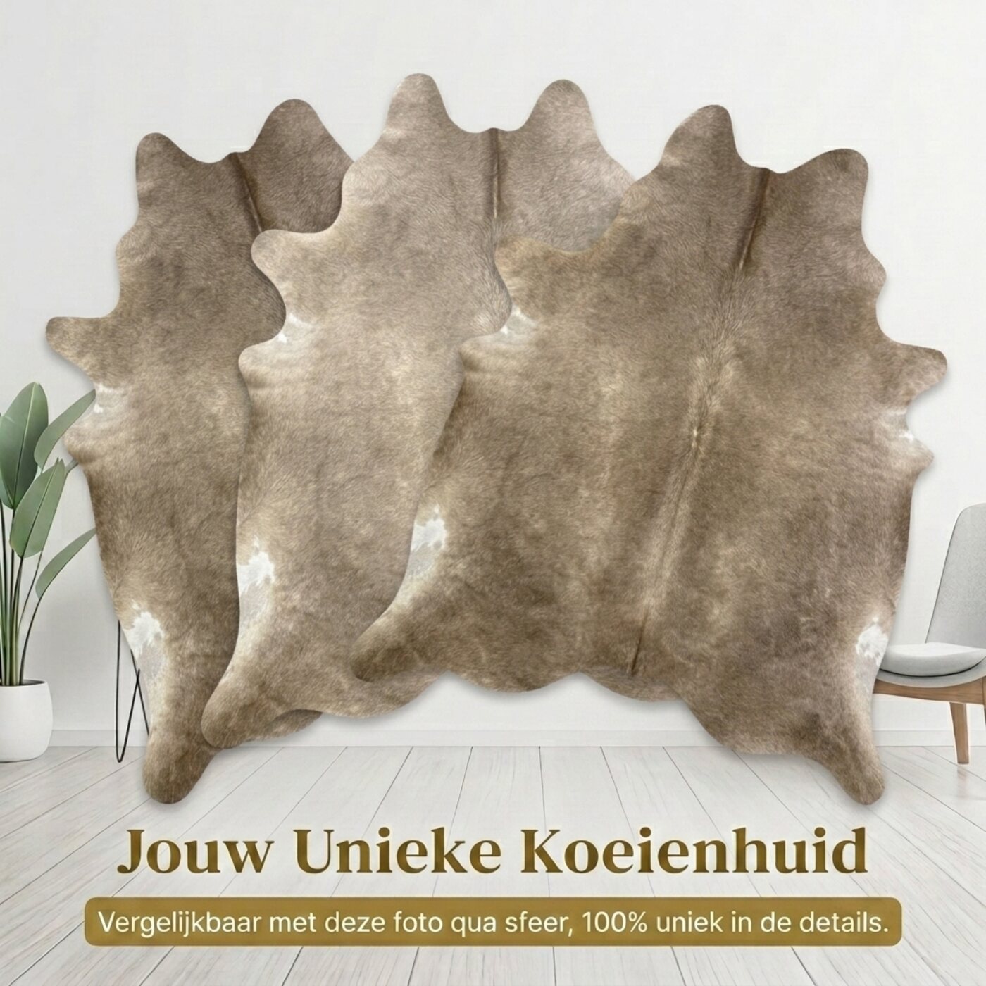 Peau de vache Taupe chiné - image 6