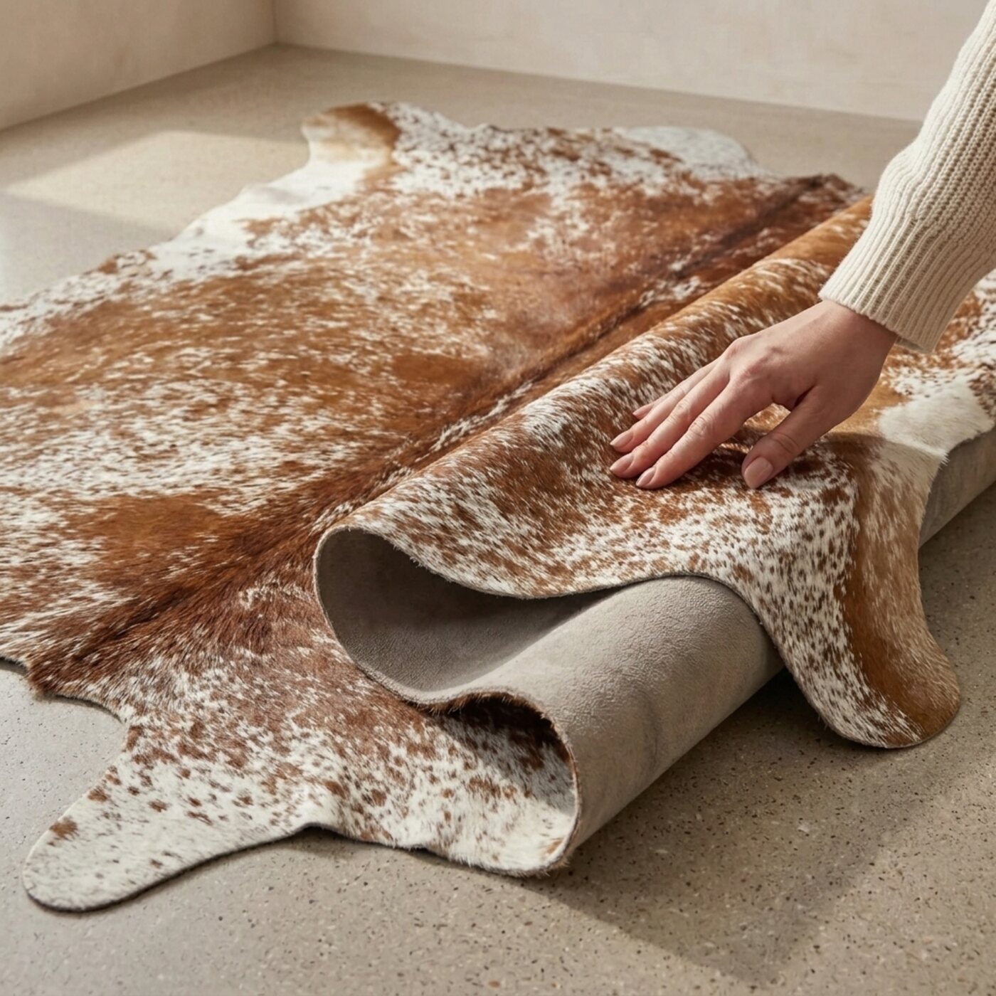 Peau de vache Poivre et sel Brun et blanc Foncé - image 4