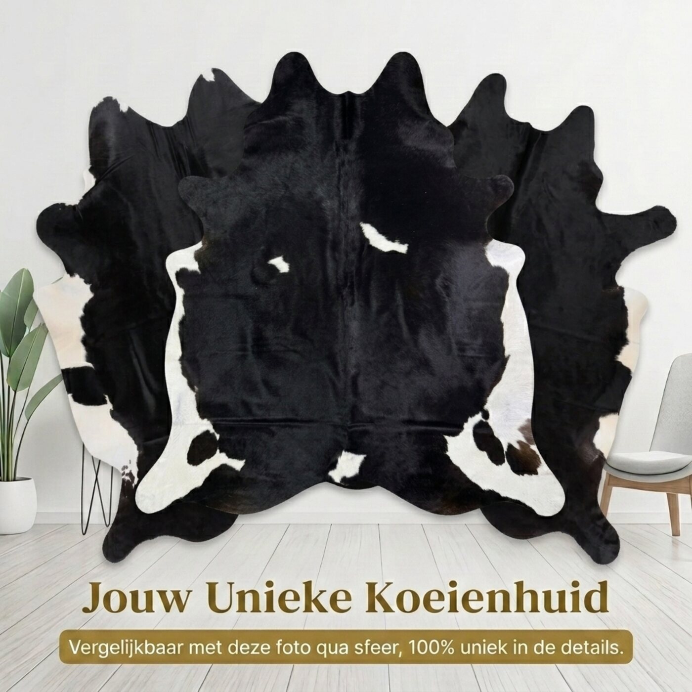 Peau de vache Noir et blanc tacheté foncé - image 6
