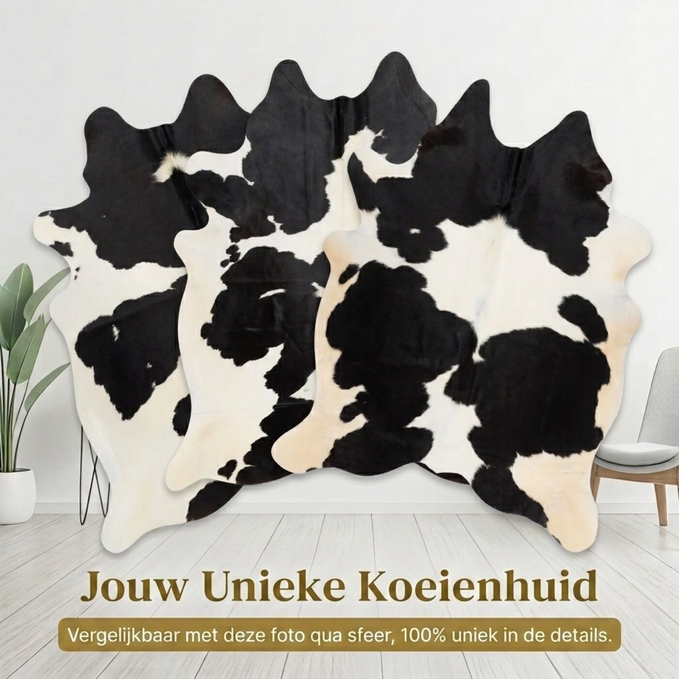 Peau de vache Noir et blanc Tacheté - image 6