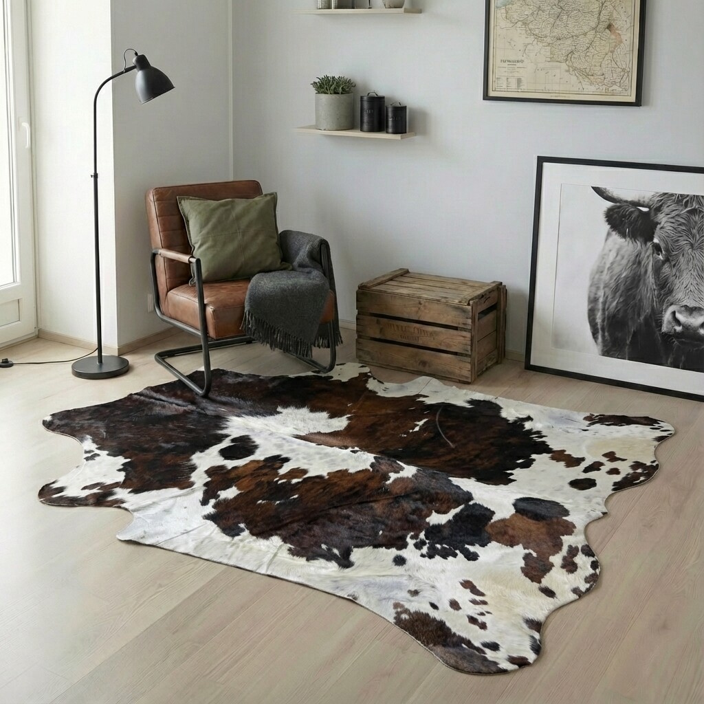 Tapis en peau de vache 238x215 cm - image 1