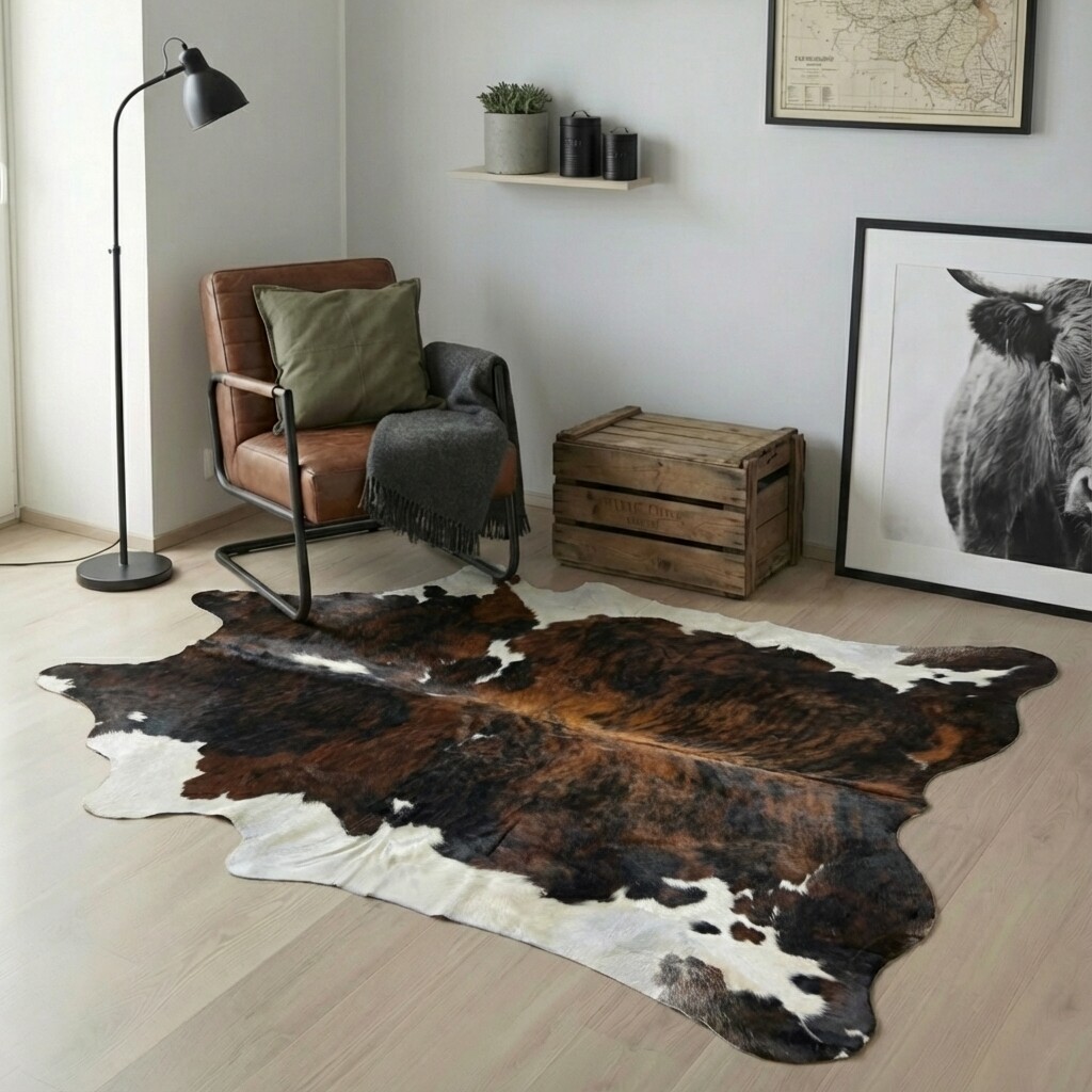 Tapis en peau de vache 214x203 cm - image 1