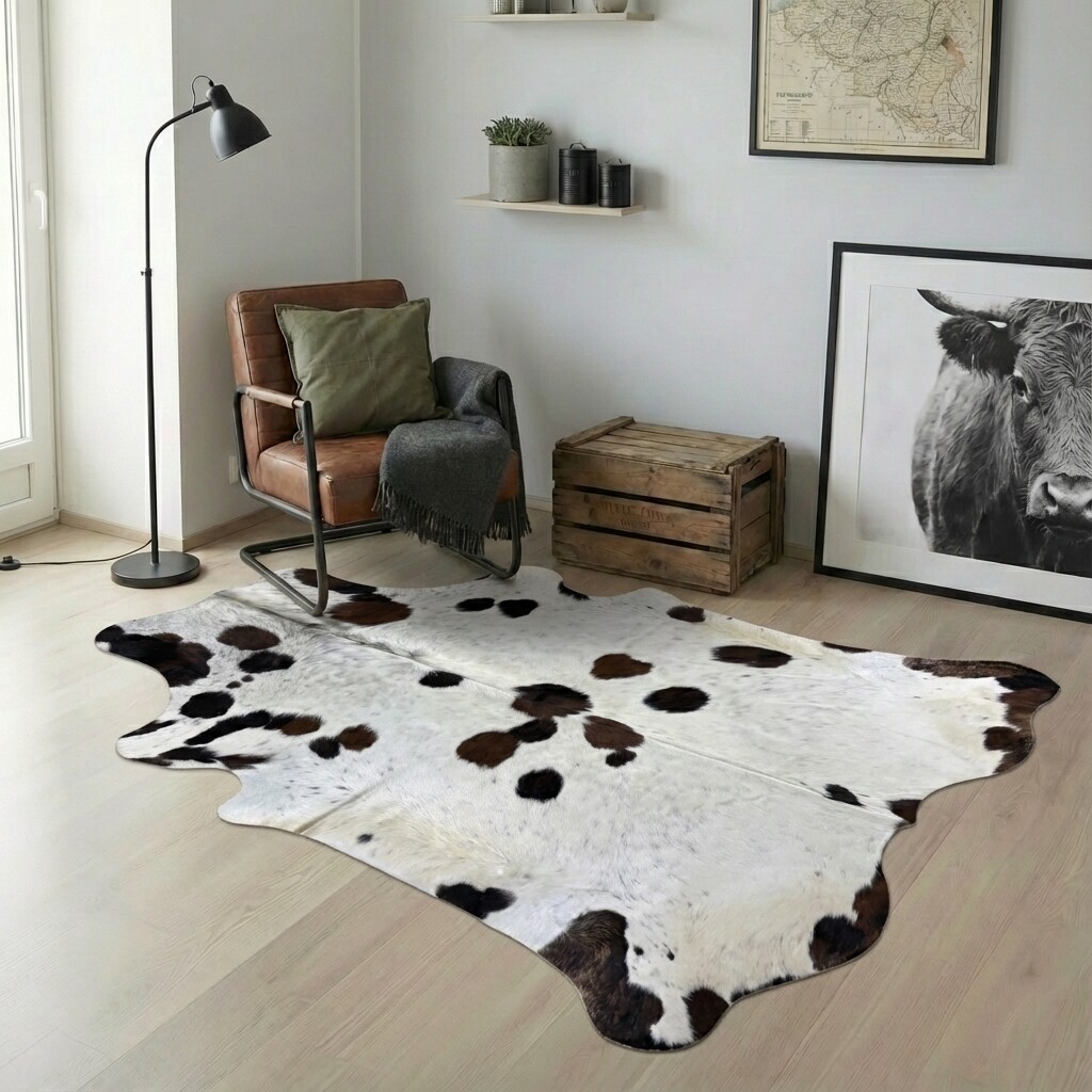 Tapis en peau de vache 247x215 cm - image 1