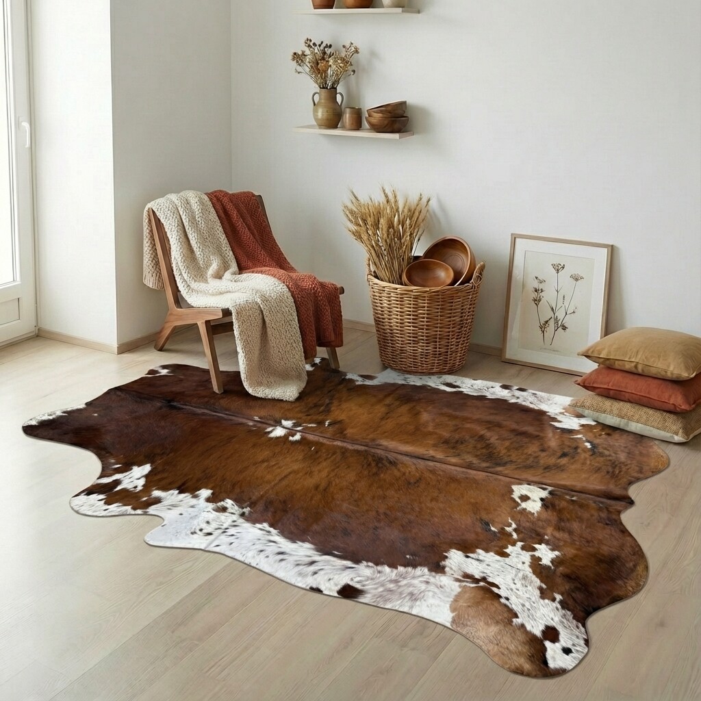 Tapis en peau de vache 236x211 cm - image 1