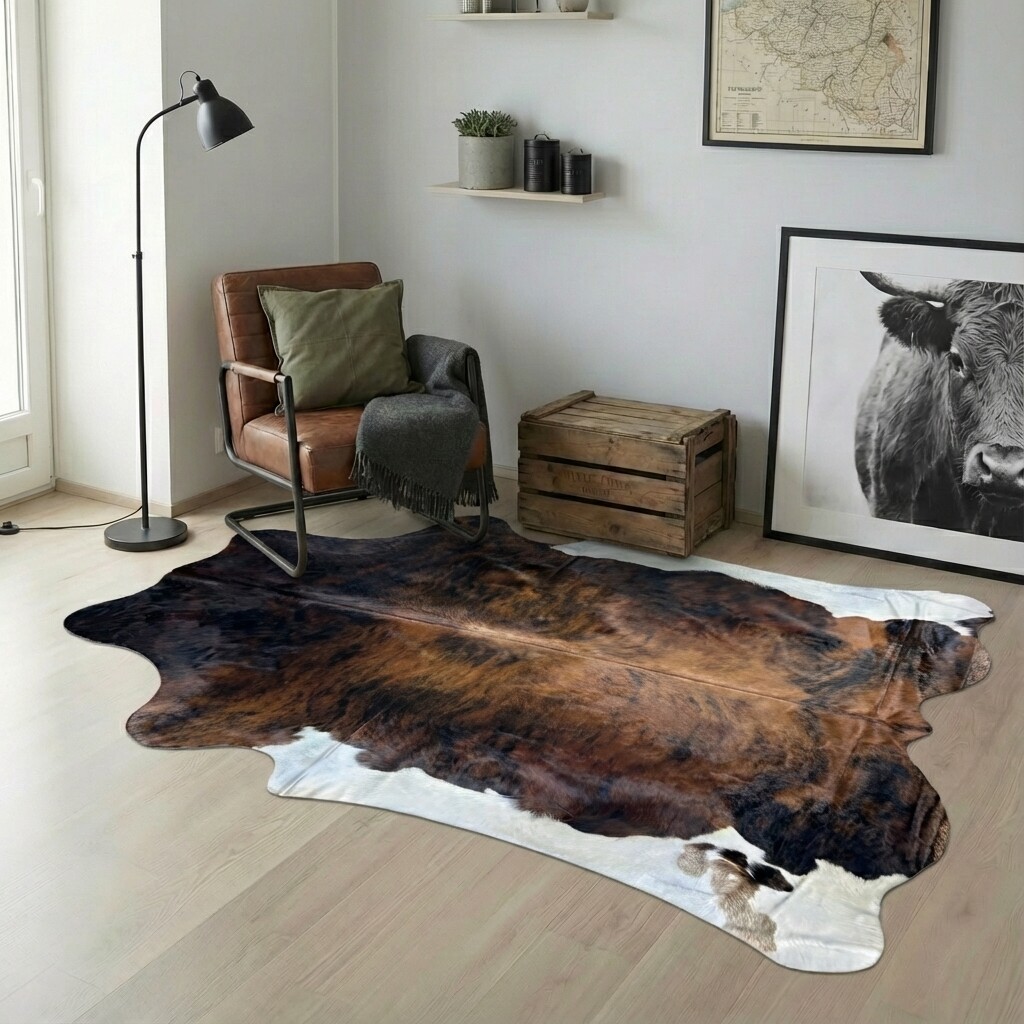 Tapis en peau de vache 238x212 cm - image 1