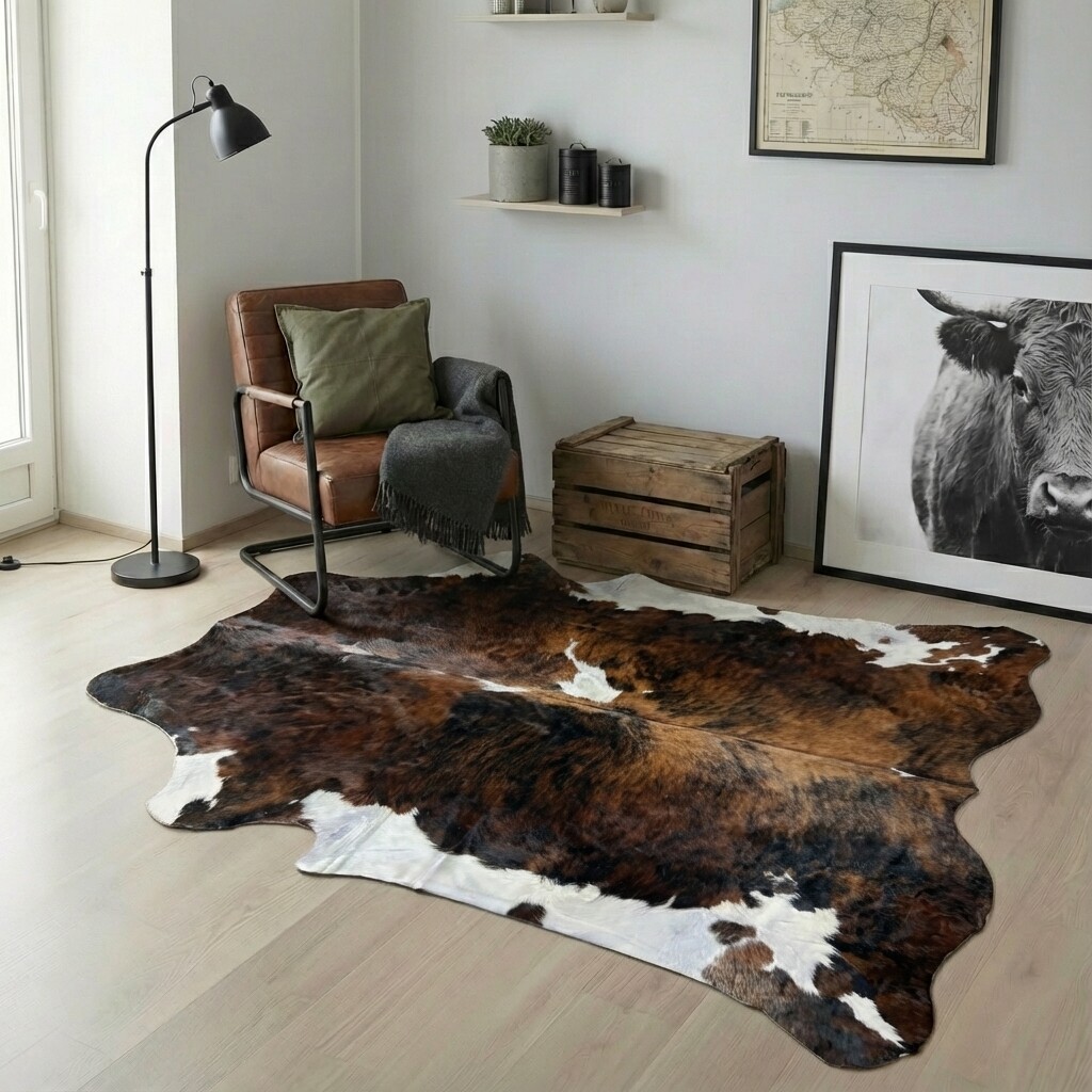 Tapis en peau de vache 228x209 cm - image 1