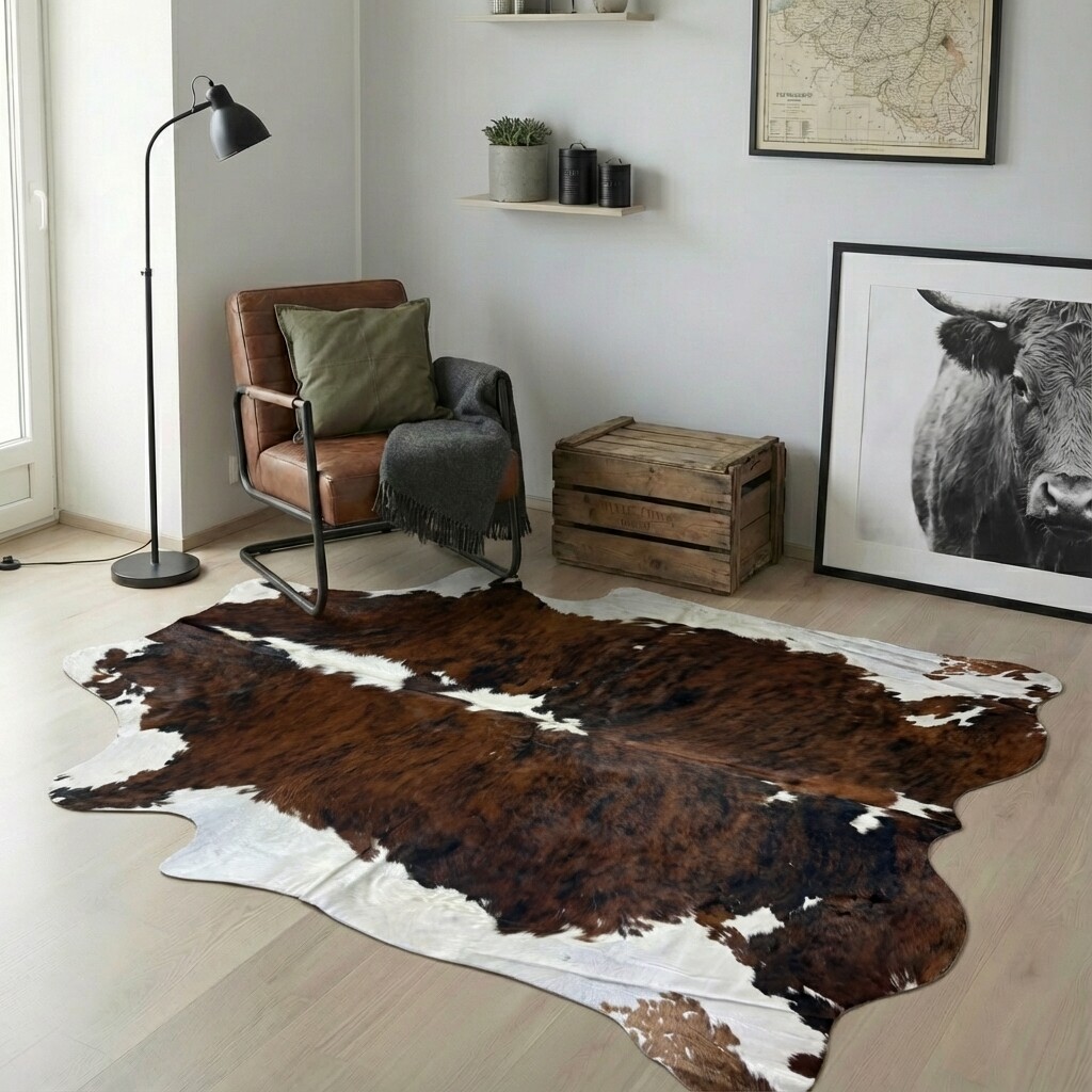 Tapis en peau de vache 243x224 cm - image 1
