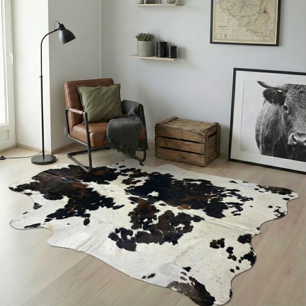 Tapis en peau de vache 242x220 cm - image 1