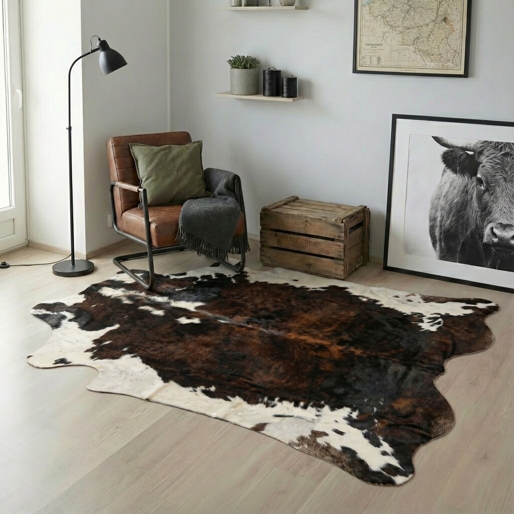 Tapis en peau de vache 227x196 cm - image 1