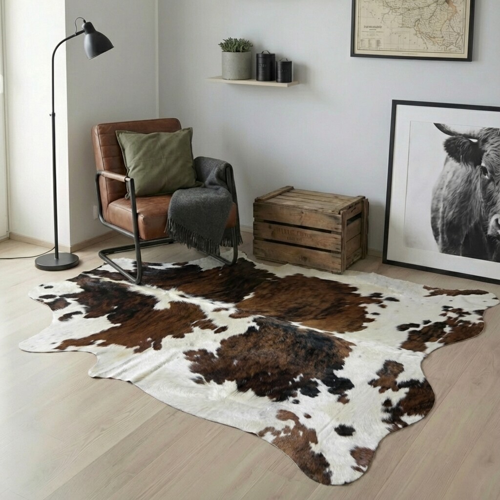 Tapis en peau de vache 224x202 cm - image 1