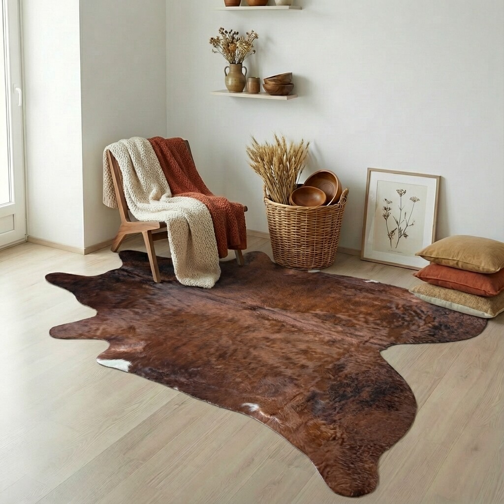 Tapis en peau de vache 244x224 cm - image 1