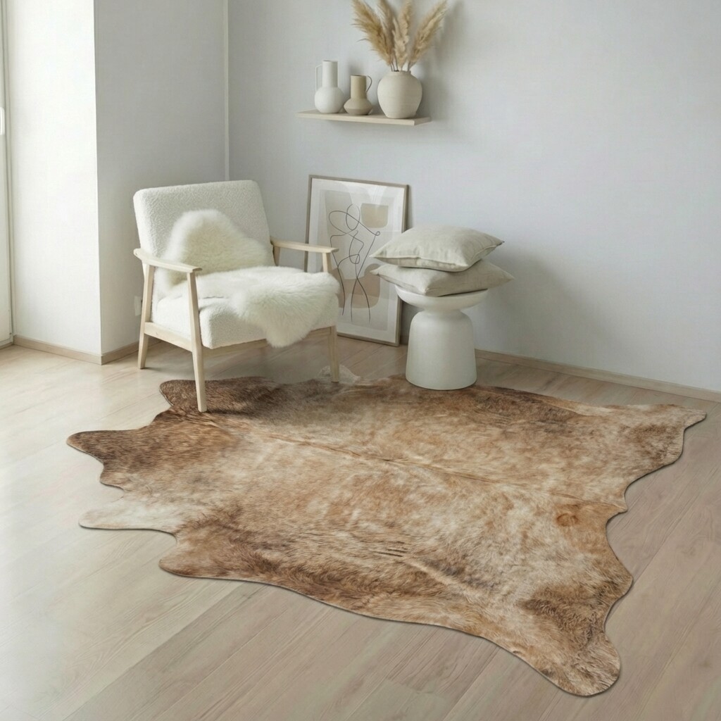 Tapis en peau de vache 221x215 cm - image 1