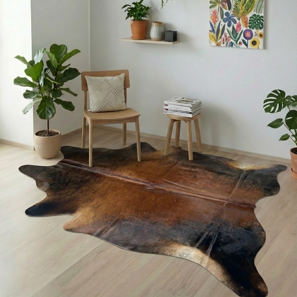 Tapis en peau de vache 226x195 cm - image 1