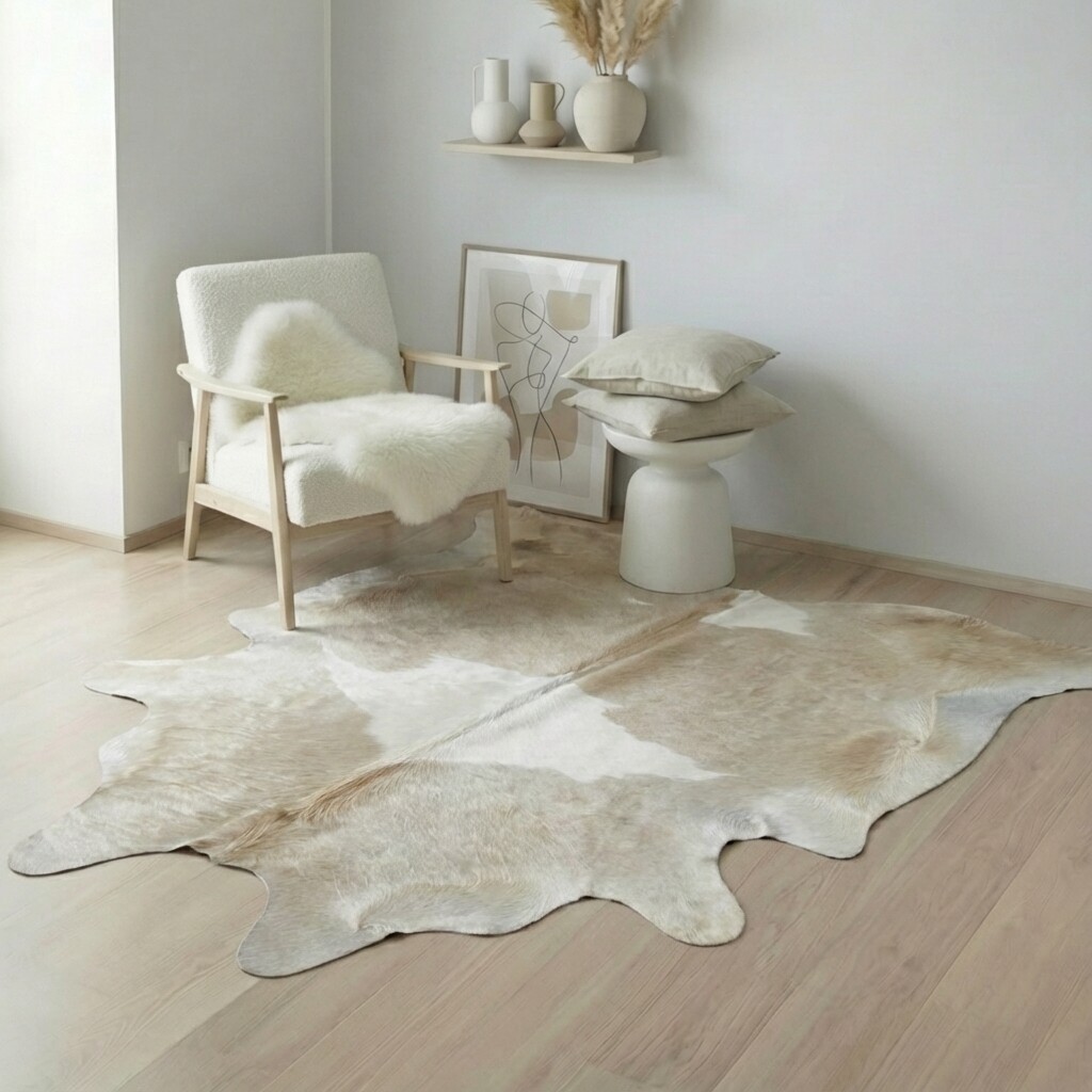 Tapis en peau de vache 210x202 cm - image 1