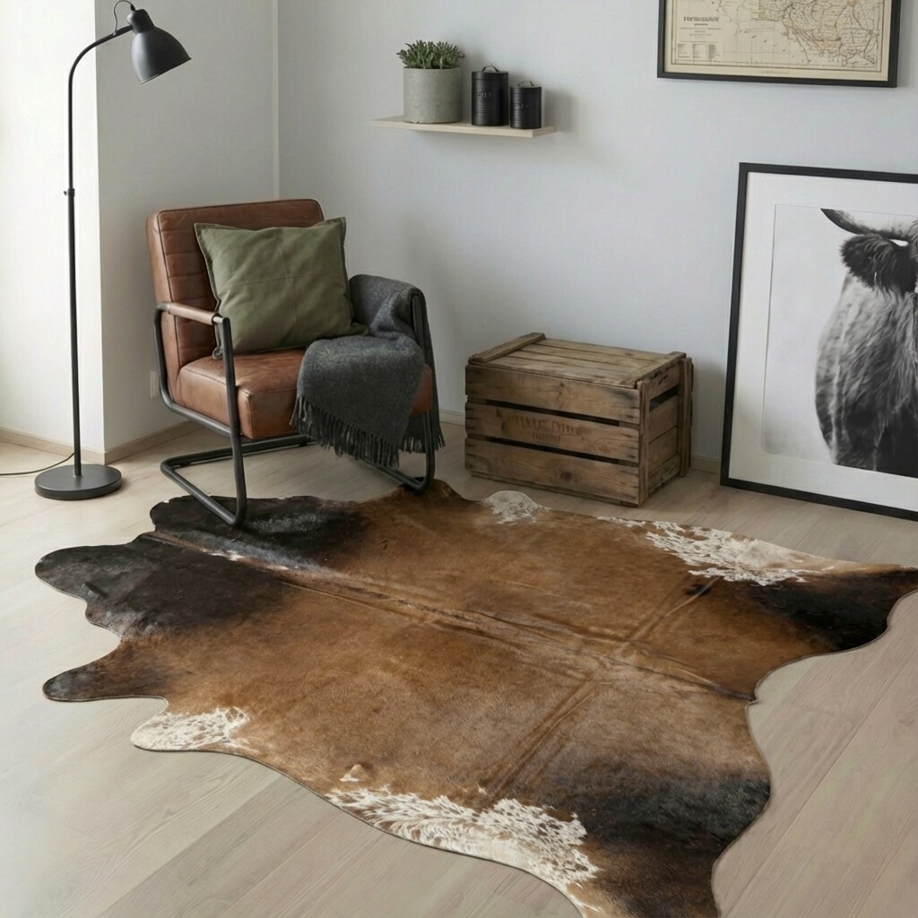 Tapis en peau de vache 216x195 cm - image 1