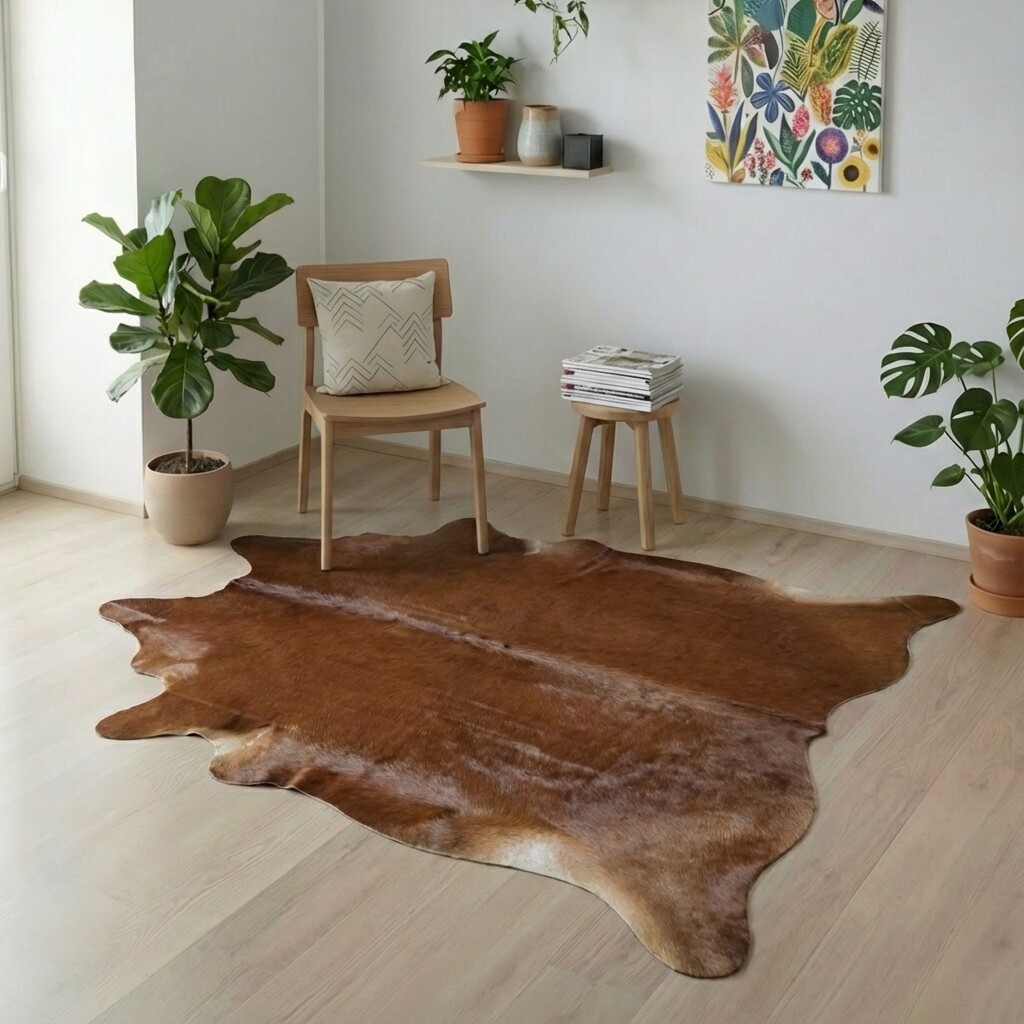 Tapis en peau de vache 219x203 cm - image 1