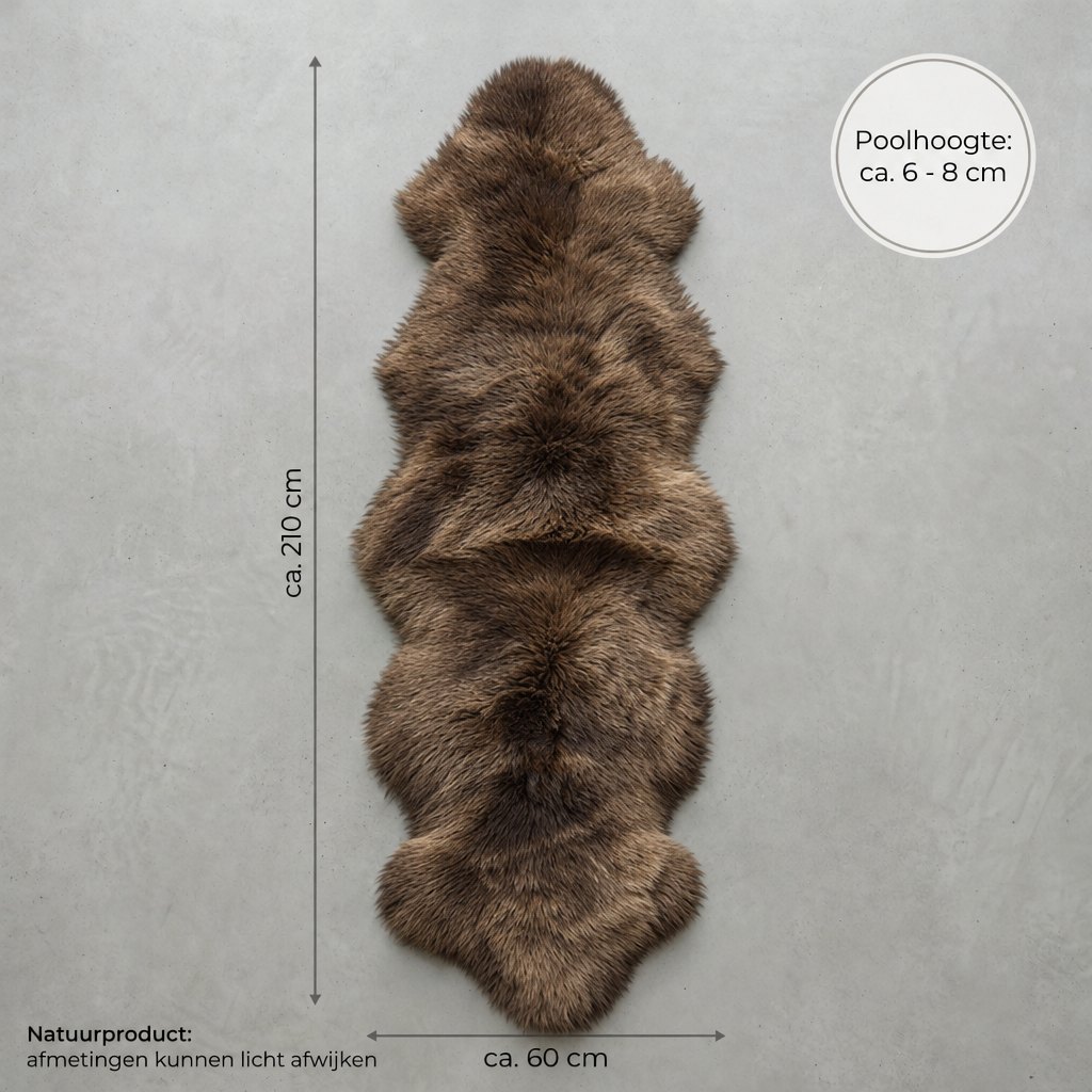 Tapis en peau de mouton marron – 2 peaux - image 3