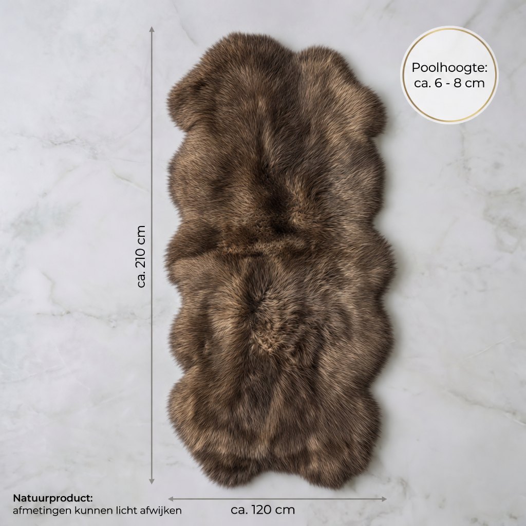 Tapis en peau de mouton marron – 4 peaux - image 3