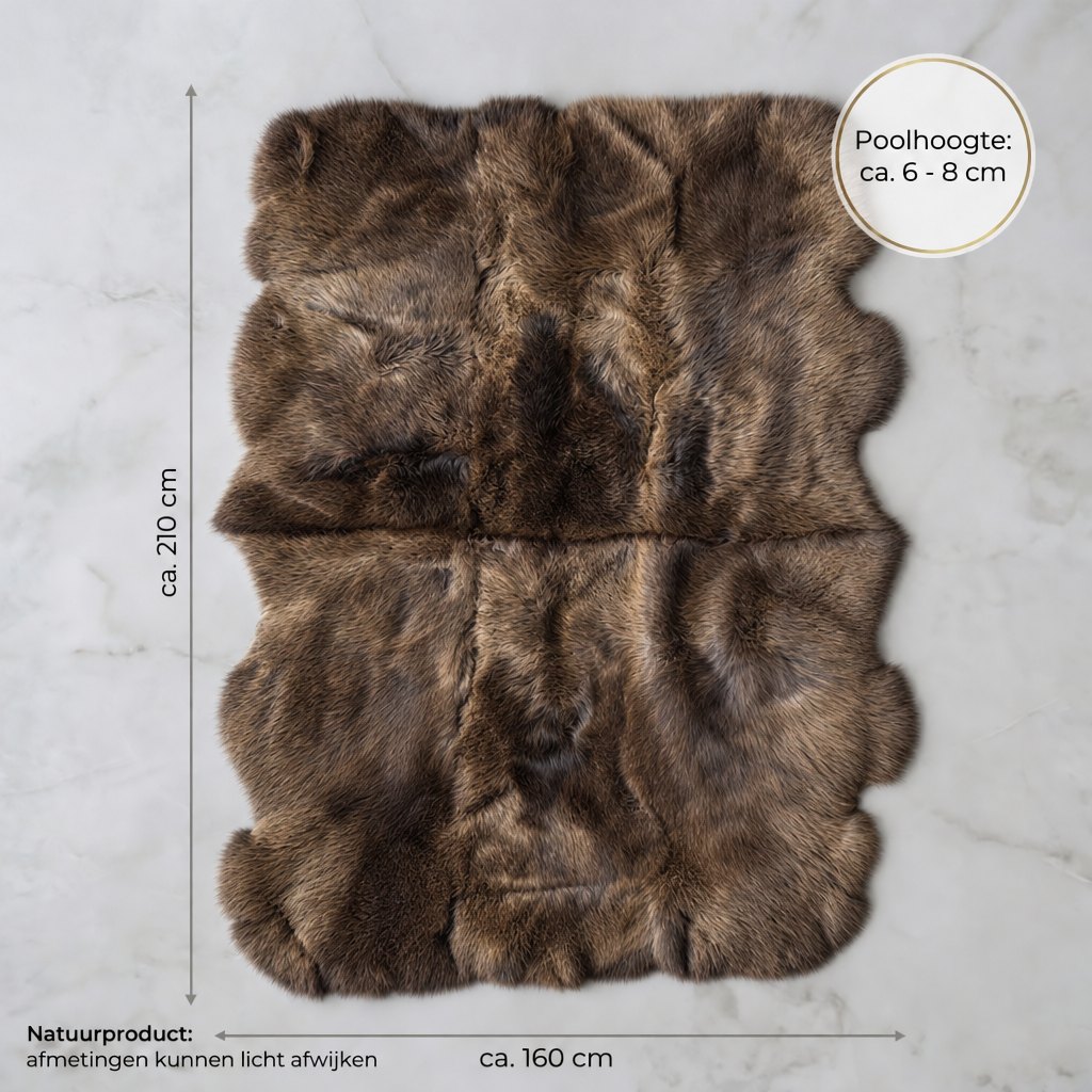 Tapis en peau de mouton marron – 6 peaux - image 3