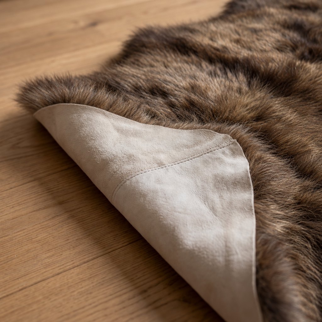 Tapis en peau de mouton marron – 8 peaux - image 5