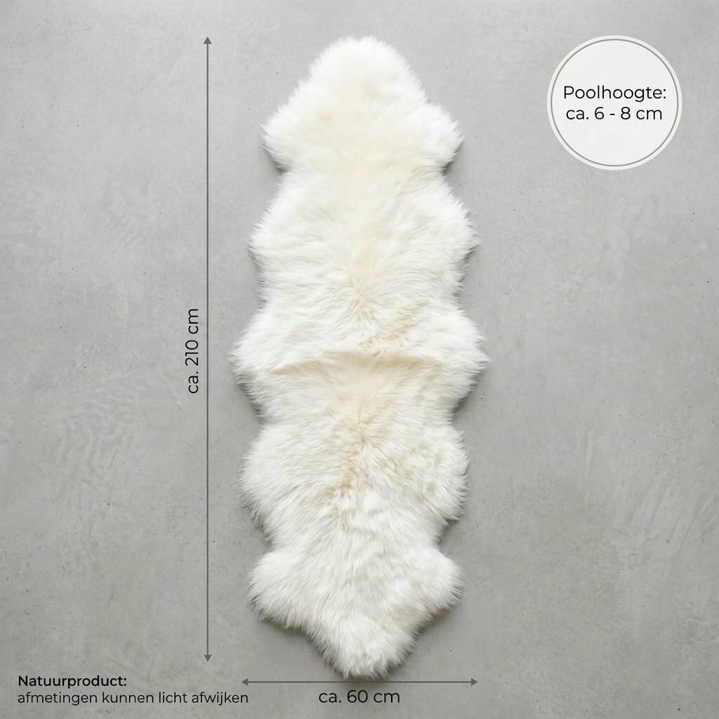 Tapis en peau de mouton blanc – 2 peaux - image 3