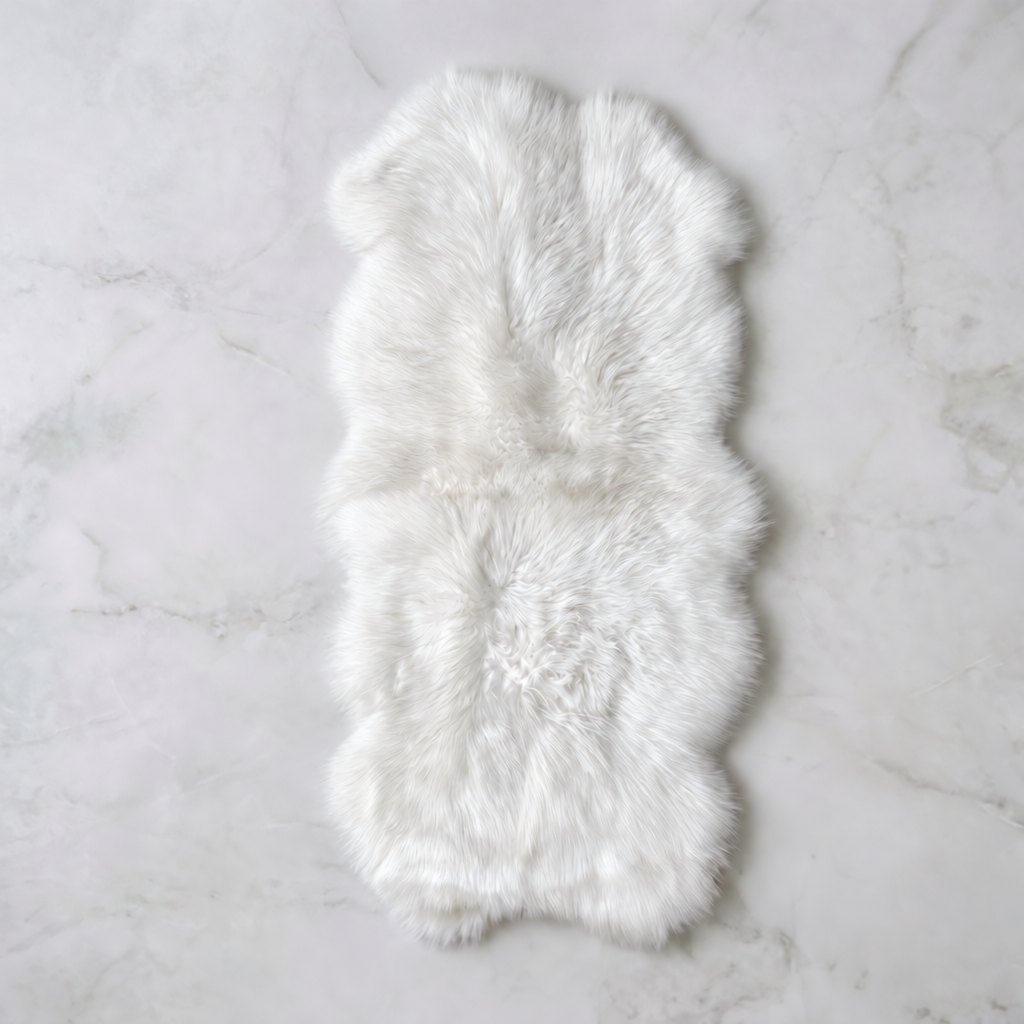 Tapis en peau de mouton blanc