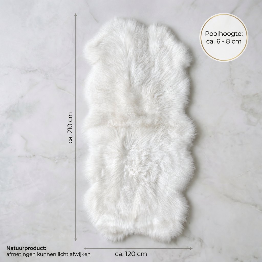 Tapis en peau de mouton blanc – 4 peaux - image 3