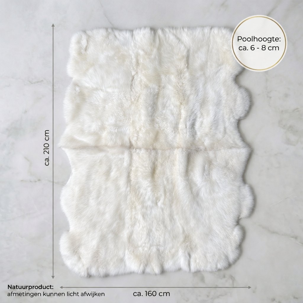 Tapis en peau de mouton blanc – 6 peaux - image 3
