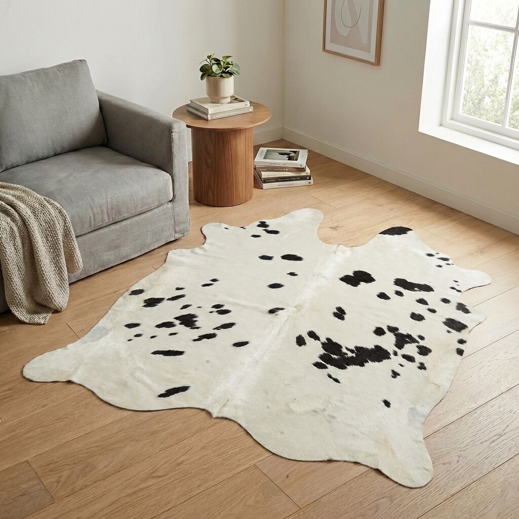 Tapis en peau de vache 176x173 cm - image 1