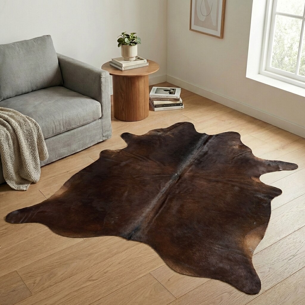 Tapis en peau de vache 203x180 cm - image 1