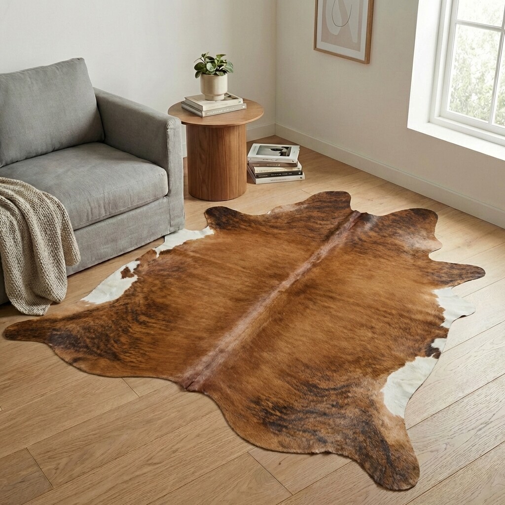 Tapis en peau de vache 198x193 cm - image 1