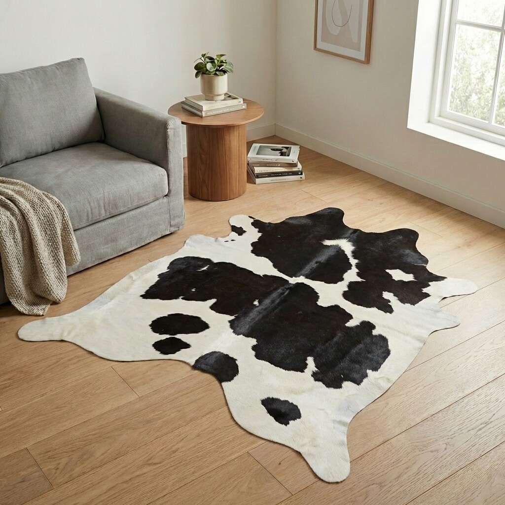 Tapis en peau de vache 201x196 cm - image 1