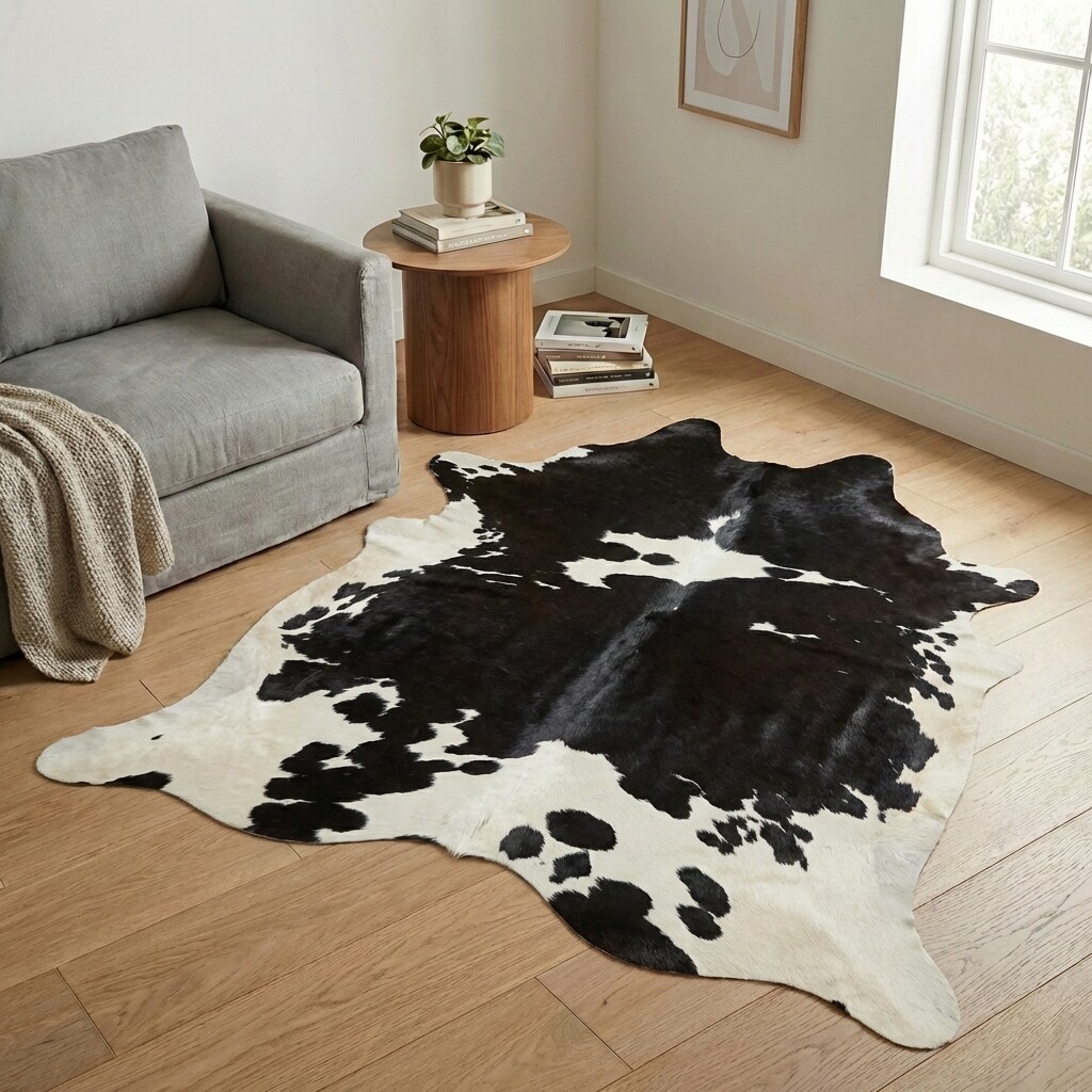 Tapis en peau de vache 206x172 cm - image 1