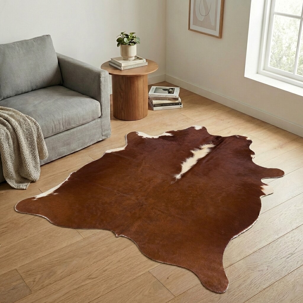 Tapis en peau de vache 199x166 cm - image 1