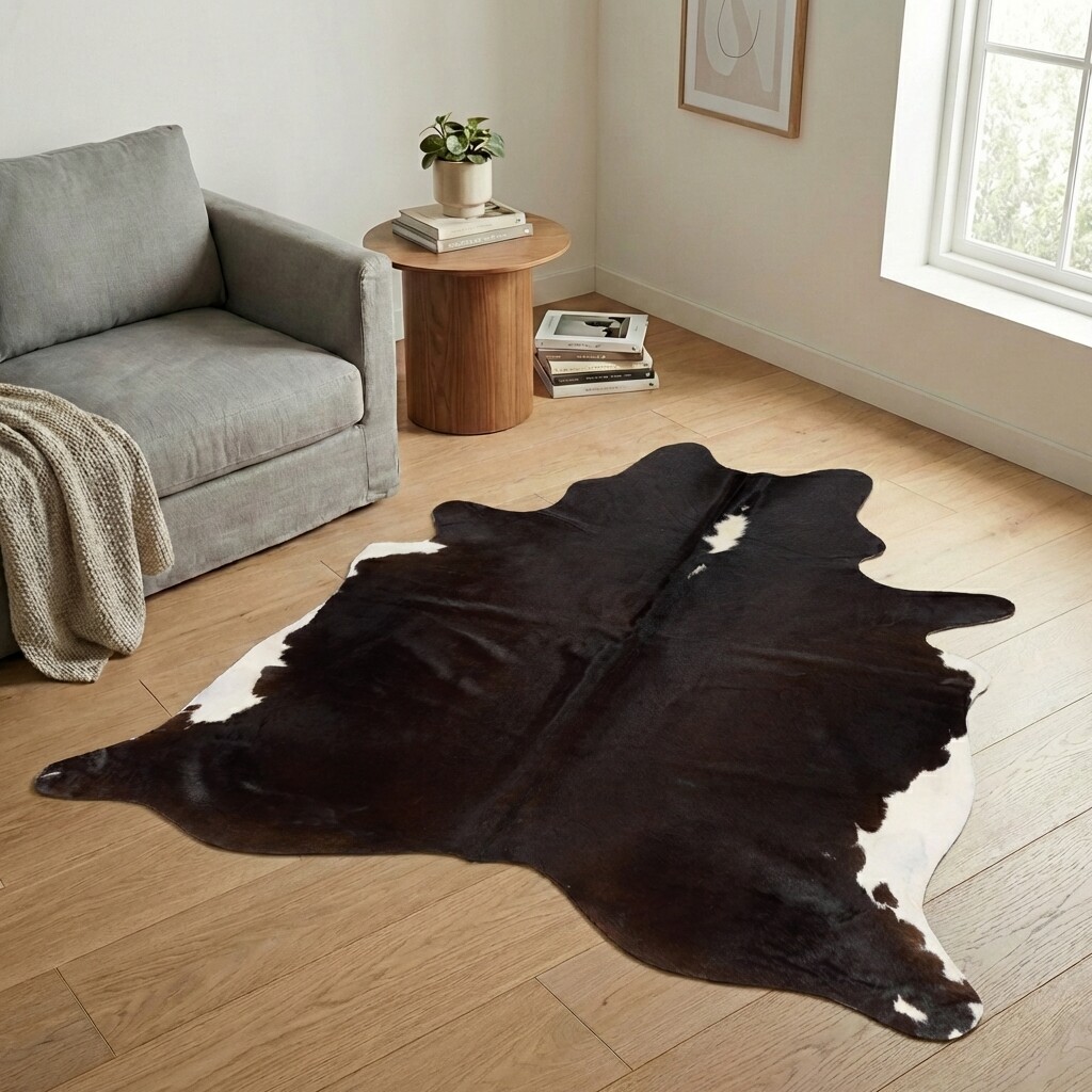 Tapis en peau de vache 204x193 cm - image 1