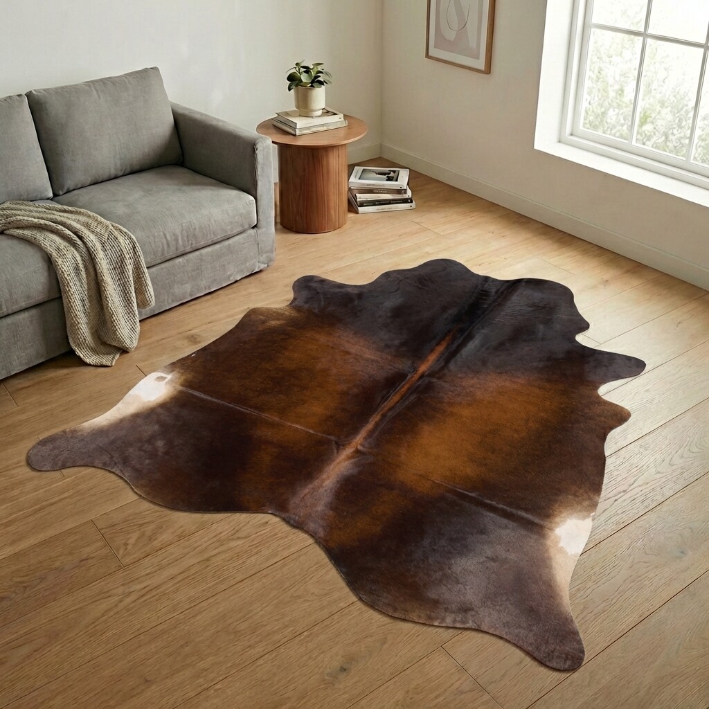 Tapis en peau de vache 238x226 cm - image 1
