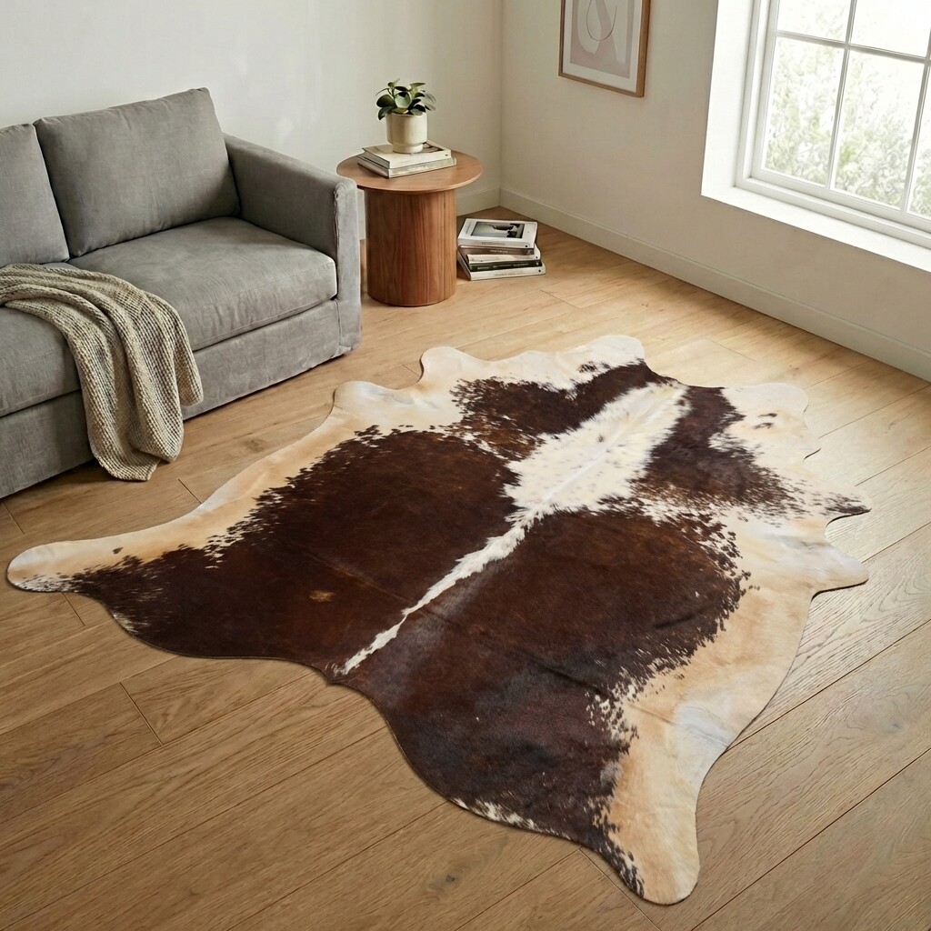 Tapis en peau de vache 241x216 cm - image 1