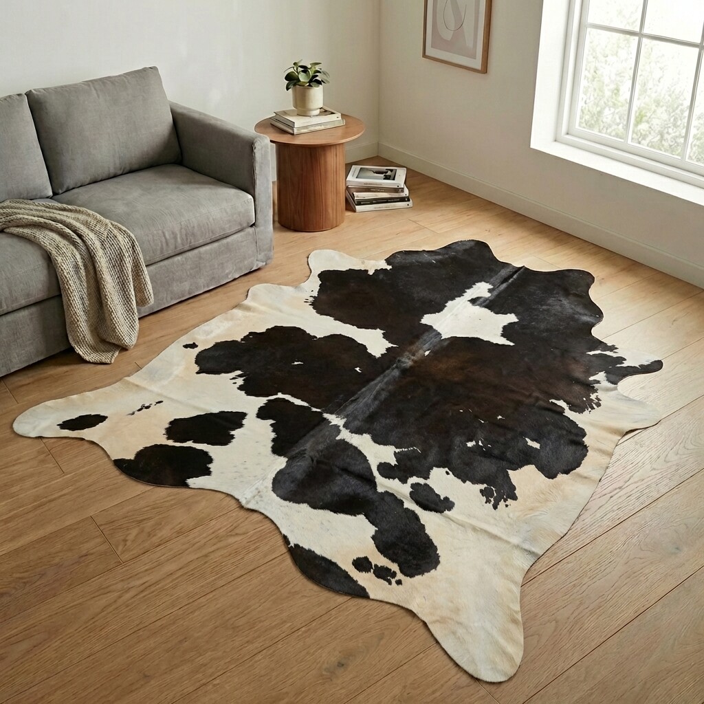 Tapis en peau de vache 233x223 cm - image 1