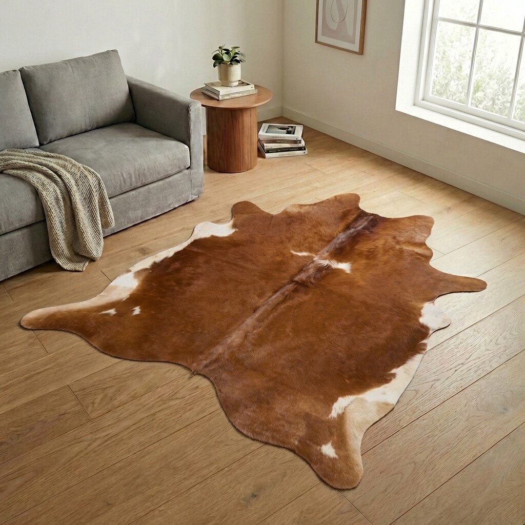 Tapis en peau de vache 242x222 cm - image 1